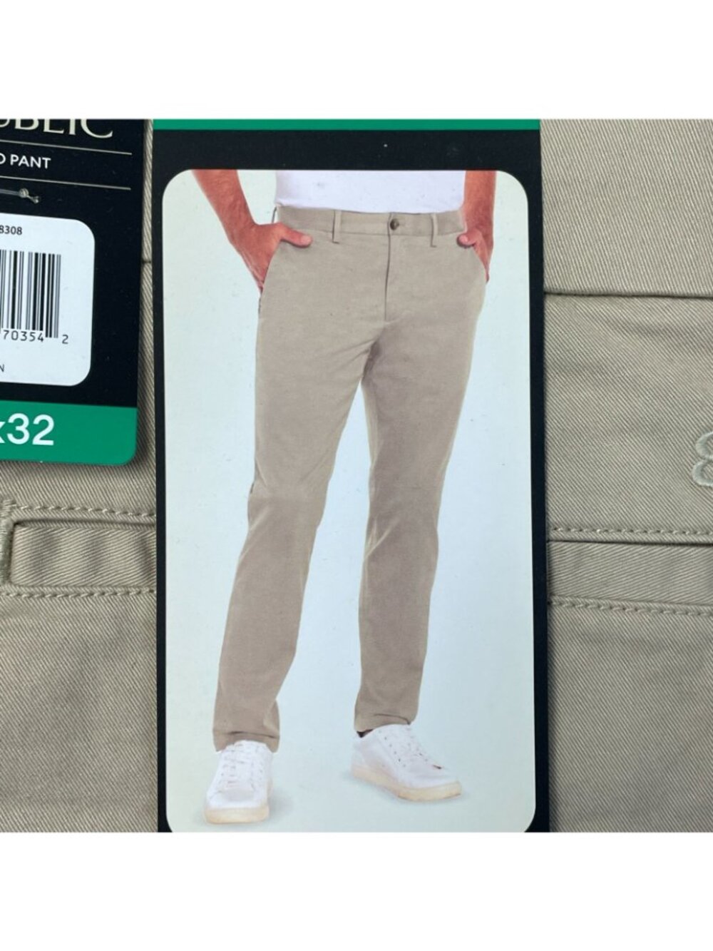 Banana Republic Men's 38x32 Chino Pants Slim Straight Fit Beige Stretch d1828 - Picture 11 of 13